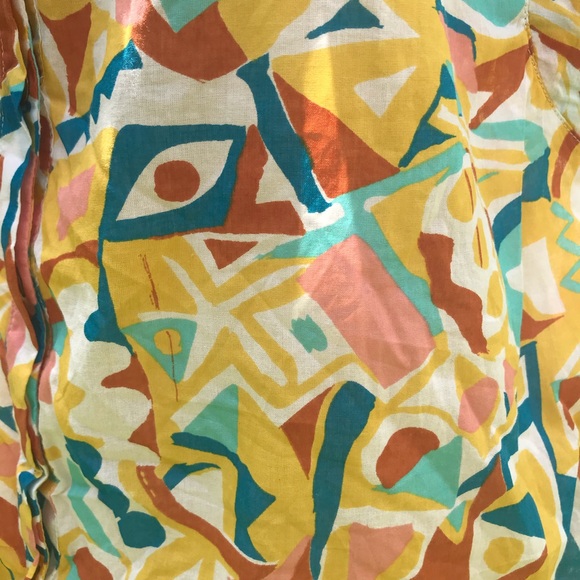 Anthropologie Blouse with Danielle Kroll artwork print EUC Size s - Picture 5 of 8